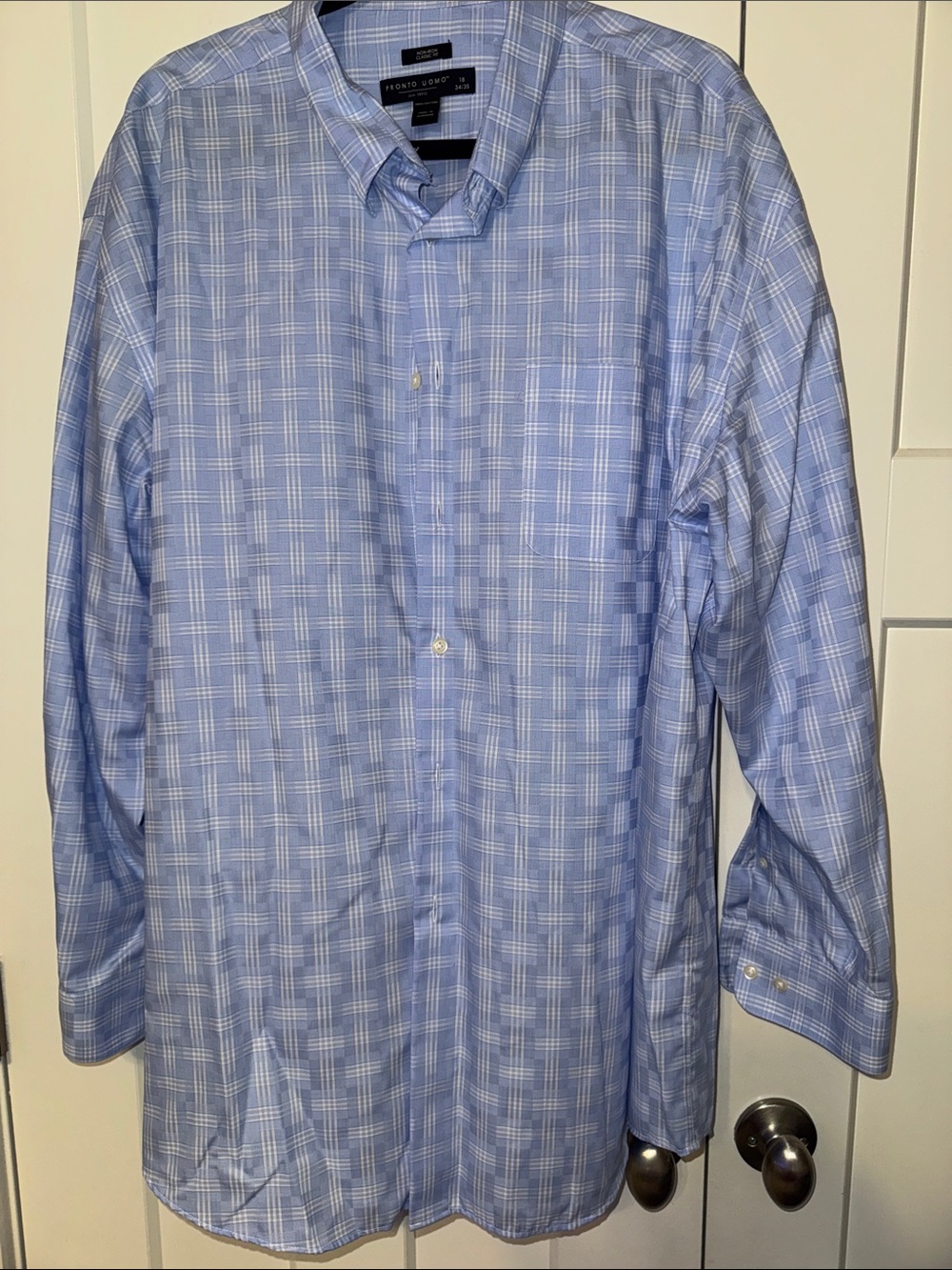 Pronto Uomo Light Blue Plaid Dress Shirt